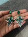 Long green earrings , green rhinestone earrings , green earrings , green gold earrings , green pageant prom earrings crystal