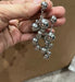 Big Silver earrings , silver metal dangle balls earrings , beaded silver bold earring , boho earrings , chunky silver earrings pierced