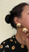 Big gold earrings , gold mirror studs large ,huge gold stud earring , dome gold ball round earrings , chunky gold studs statement