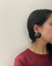 Large Big Black Earring round studs done retro statement huge bold chunky black studs Pierced Pageant Earrings
