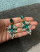 Long green earrings , green rhinestone earrings , green earrings , green gold earrings , green pageant prom earrings crystal