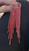 Red fringe earrings , red rhinestone earrings , long red crystal earrings , red party earrings , red dressy earring