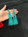 Teal blue earrings , long blue earrings , large teal thread tassel fringe earrings , huge long blue turquoise earrings , wedding earrings
