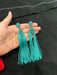 Teal blue earrings , long blue earrings , large teal thread tassel fringe earrings , huge long blue turquoise earrings , wedding earrings