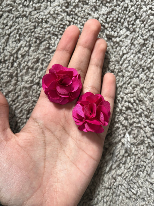 Fuchsia flower earring , pink flower studs , rose studs , dark pink flower earrings petal