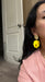 Yellow earrings , yellow flower earrings , yellow petal earrings , acrylic yellow earrings , yellow rose petal earring
