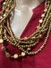 Chunky gold necklace, gold multilayered necklace gold statement necklace, big oversized gold necklace bronze brown