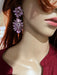 Lavender Purple Crystal earrings , long large lavender teardrop earring purple earrings , big light purple wedding earrings lilac