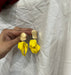 Yellow earrings , yellow flower earrings , yellow petal earrings , acrylic yellow earrings , yellow rose petal earring