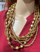 Chunky gold necklace, gold multilayered necklace gold statement necklace, big oversized gold necklace bronze brown