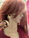 Big gold hoops , vintage style gold earring , chunky gold earring , geometric gold earring ,