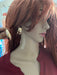 Big gold hoops , vintage style gold earring , chunky gold earring , geometric gold earring ,