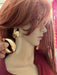 Big gold hoops , vintage style gold earring , chunky gold earring , geometric gold earring ,