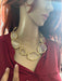Chunky gold necklace, clear big Link big necklace , gold statement necklace, oversized , gold large necklace 212