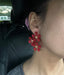 Red flower earrings , red stud big petal earrings , red floral earrings , large red studs , sunflower earrings
