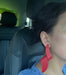 Red statement earrings , red stud big earrings , red abstract earrings , large red geometric , huge