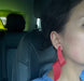 Red statement earrings , red stud big earrings , red abstract earrings , large red geometric , huge