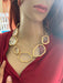 Chunky gold necklace, clear big Link big necklace , gold statement necklace, oversized , gold large necklace 212