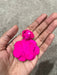 Clip on Hot pink earrings, clip on flower fuchsia earrings, clip on pink earrings, clip on fuchsia earring 2.5 inch