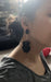black flower earrings , big Black petal leaf earrings , long black wedding earrings , black party earrings vine
