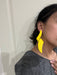 Yellow Chunky earrings, large bold yellow earrings, yellow abstract earrings, yellow statement big earrings