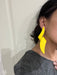 Yellow Chunky earrings, large bold yellow earrings, yellow abstract earrings, yellow statement big earrings