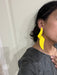 Yellow Chunky earrings, large bold yellow earrings, yellow abstract earrings, yellow statement big earrings