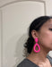 Hot pink earrings big , large fuchsia earrings , big pink statement earrings chunky teardrop bold bright