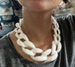 Chunky white chain necklace, white plastic link curb necklace ,Link big chain curb necklace , statement necklace, oversized , large