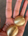 Large gold studs earrings , gold studs large , huge gold stud earring , round gold earrings , chunky gold studs brushed metal