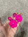 Clip on Hot pink earrings, clip on flower fuchsia earrings, clip on pink earrings, clip on fuchsia earring 2.5 inch