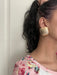 Big gold earrings square , gold studs large brushed metal earring , gold stud earring , retro gold earrings , chunky gold studs big