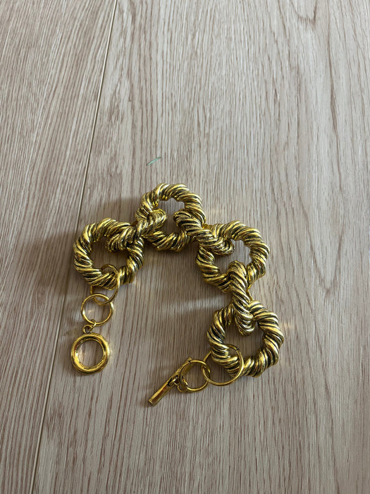 Gold statement bracelet ,big chunky curb gold link chain bracelet wide gold large bold metal womens