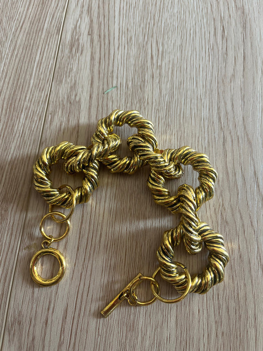 Gold statement bracelet ,big chunky curb gold link chain bracelet wide gold large bold metal womens