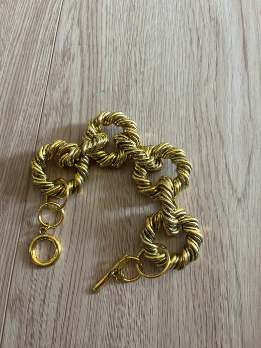 Gold statement bracelet ,big chunky curb gold link chain bracelet wide gold large bold metal womens