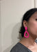 Hot pink earrings big , large fuchsia earrings , big pink statement earrings chunky teardrop bold bright
