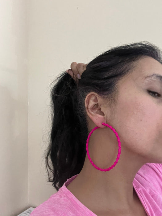 Hot pink hoops , big fuchsia hoop earrings , large pink hoops , big neon pink hoop earrings fuchsia , hoops 3 inch