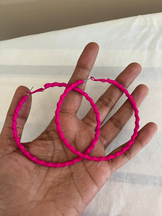 Hot pink hoops , big fuchsia hoop earrings , large pink hoops , big neon pink hoop earrings fuchsia , hoops 3 inch