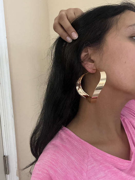 Large gold hoop earrings , huge gold hoops , big gold hoop earrings , chunky gold hoop earrings