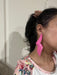 Mauve pink earrings big , large orchid color bold earrings , big pink statement earrings chunky giant tea pink