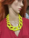 Big acrylic chain necklace , neon yellow acrylic chain necklace , chunky acrylic necklace , big acrylic link chain fat