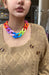 Big acrylic chain necklace , colorful rainbow acrylic chain necklace , pink blue purple green red chunky acrylic necklace , link multicolor