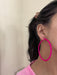 Hot pink hoops , big fuchsia hoop earrings , large pink hoops , big neon pink hoop earrings fuchsia , hoops 3 inch