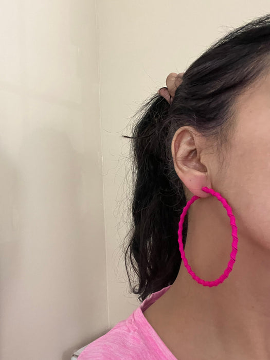 Hot pink hoops , big fuchsia hoop earrings , large pink hoops , big neon pink hoop earrings fuchsia , hoops 3 inch