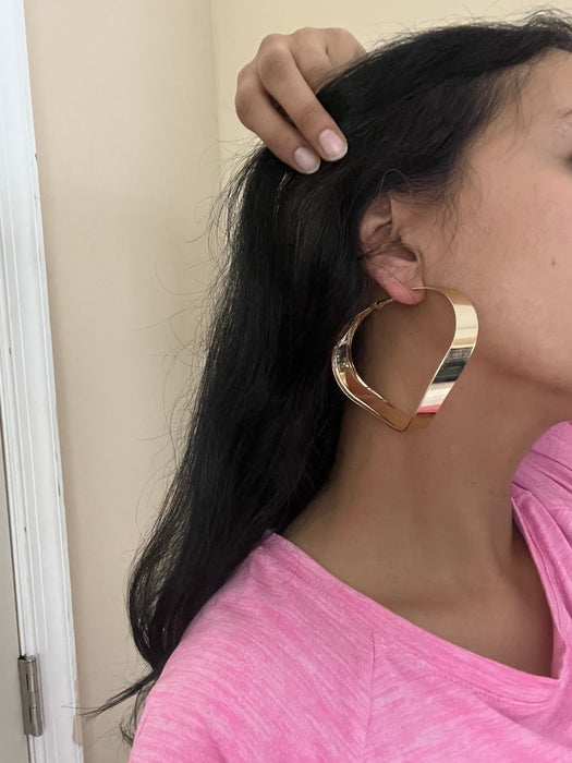 Large gold hoop earrings , huge gold hoops , big gold hoop earrings , chunky gold hoop earrings