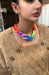 Big acrylic chain necklace , colorful rainbow acrylic chain necklace , pink blue purple green red chunky acrylic necklace , link multicolor