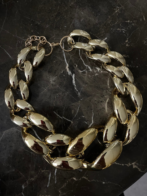 Chunky gold necklace, gold acrylic choker,Link big chain curb gold necklace , gold statement necklace, oversized , gold large necklace
