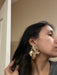 Big gold statement earrings ,abstract gold studs large , huge gold stud earring , abstract gold earrings , chunky gold studs bold