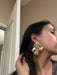 Big gold statement earrings ,abstract gold studs large , huge gold stud earring , abstract gold earrings , chunky gold studs bold