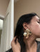 Big gold statement earrings ,abstract gold studs large , huge gold stud earring , abstract gold earrings , chunky gold studs bold